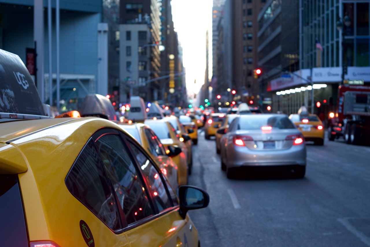 Image - taxi vehicle road city urban cars