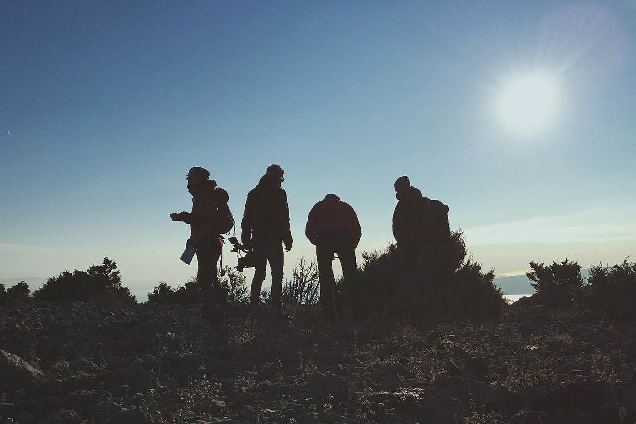 Image - hilltop group of people camera