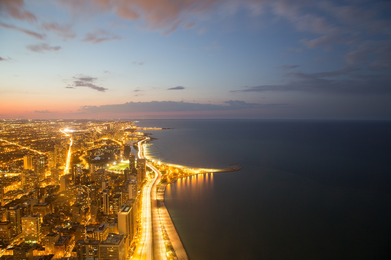 Image - city skyline night chicago skyline