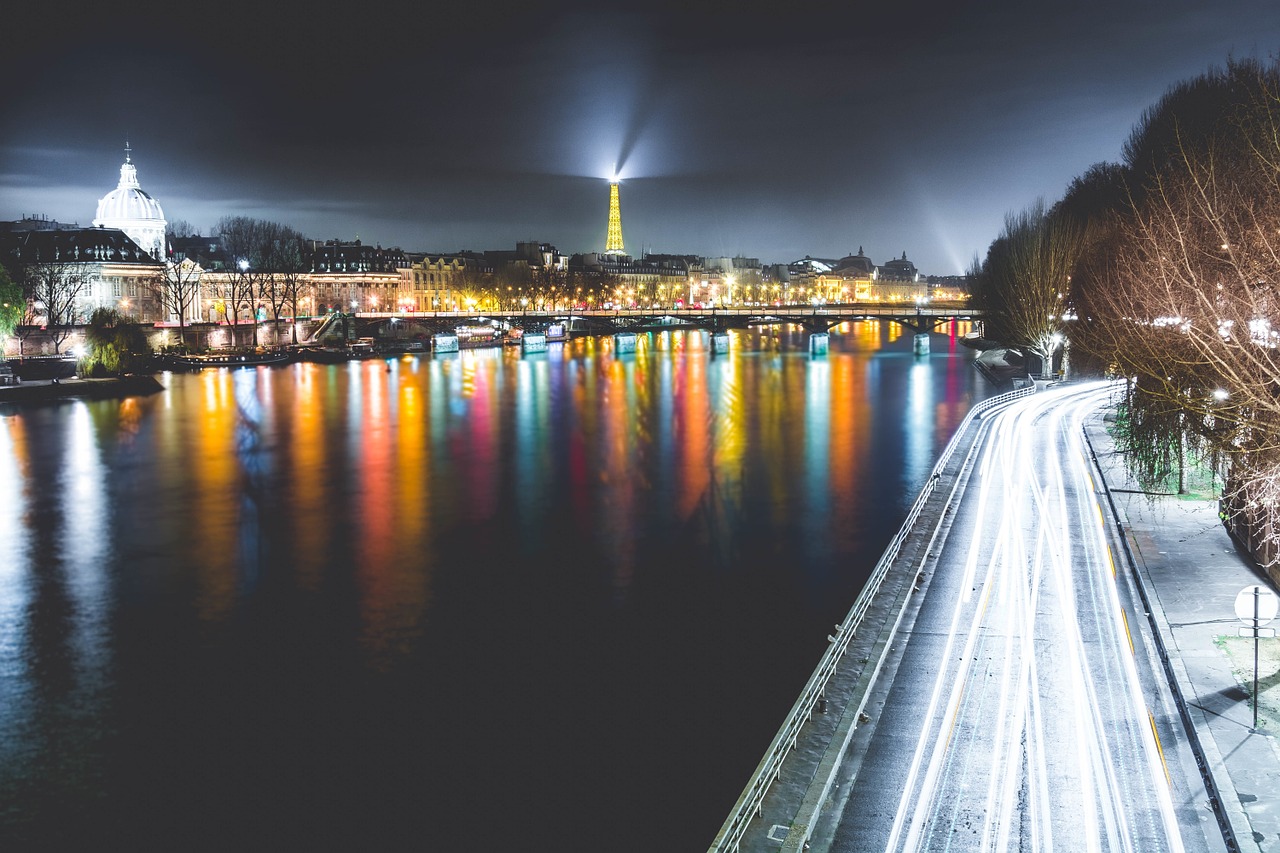 Image - paris france cityscape river water