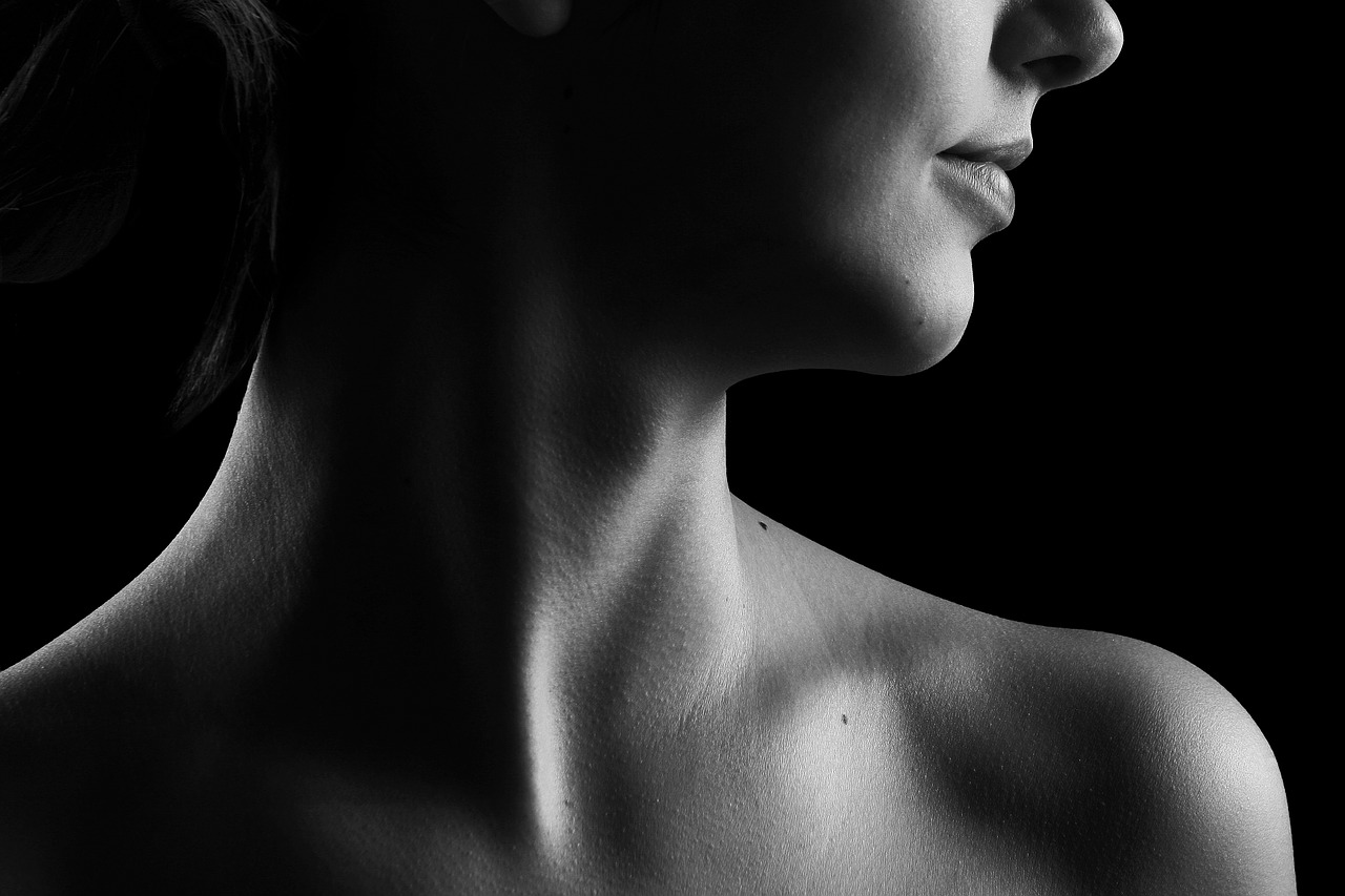 Image - neck black and white beauty girl