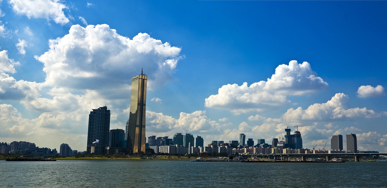 Image - scenery han river seoul sky river