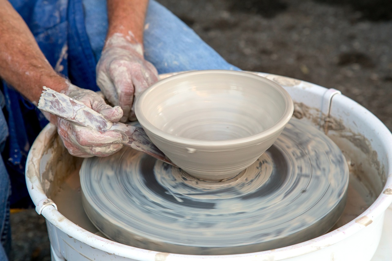 Image - clay potter wheel artist hand