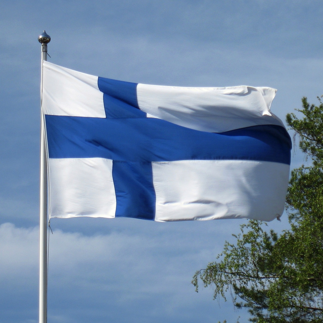 Image - flag of finland blue cross flag