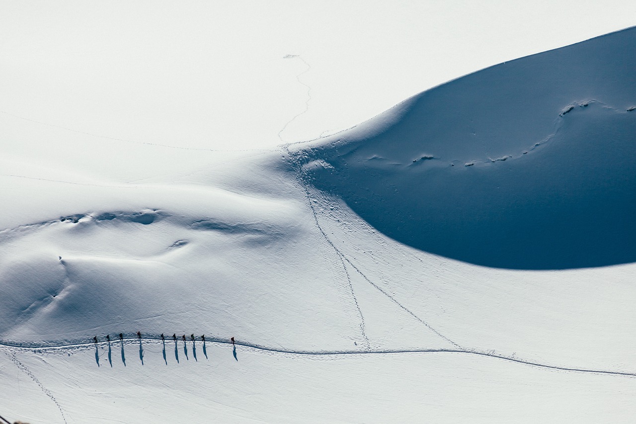 Image - snow winter hike expedition skiing