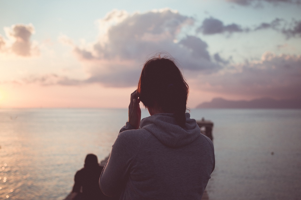 Image - woman sunset sea young female