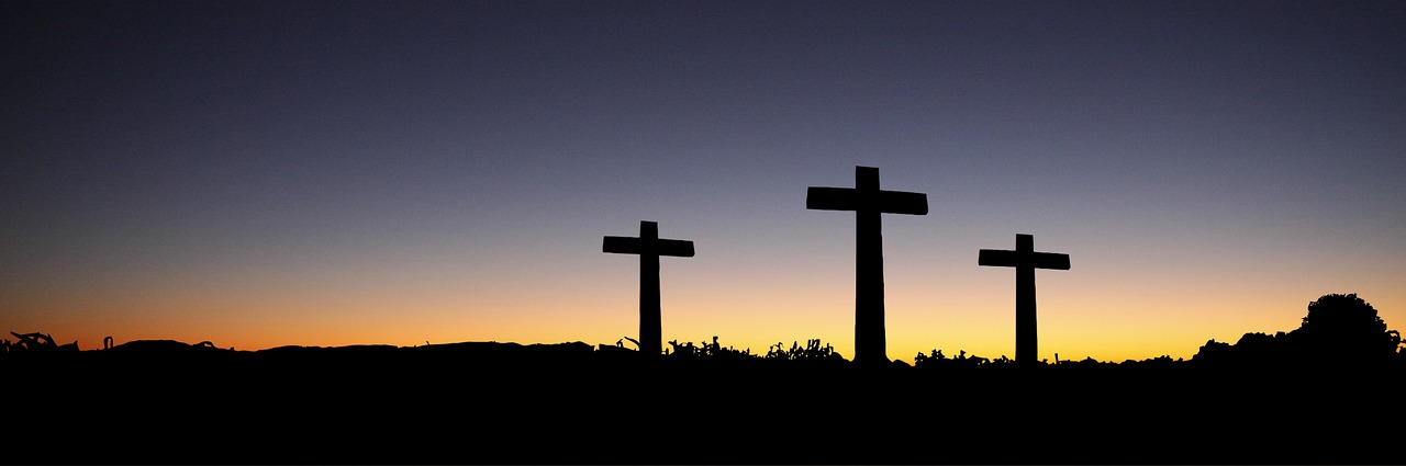 Image - banner header easter cross sunset