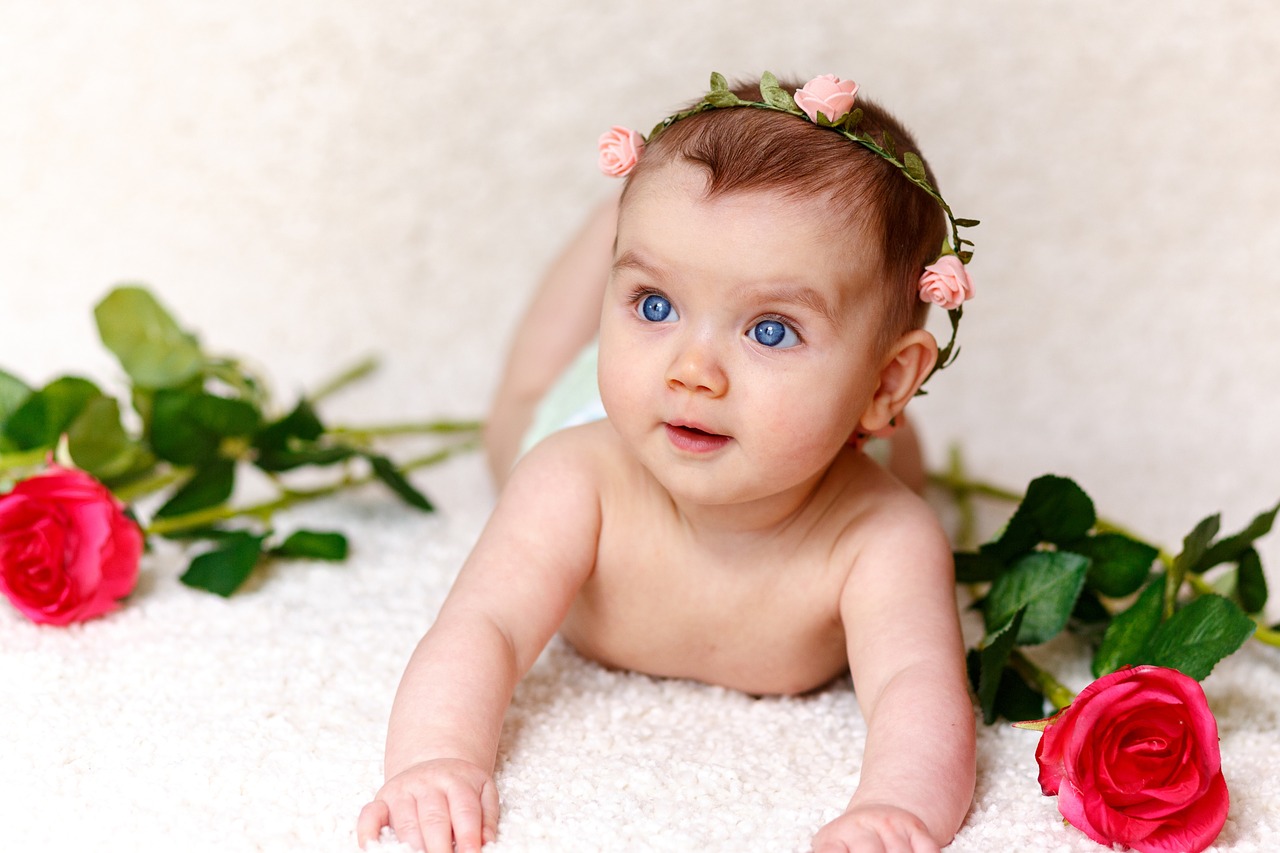 Image - girl baby roses hairband