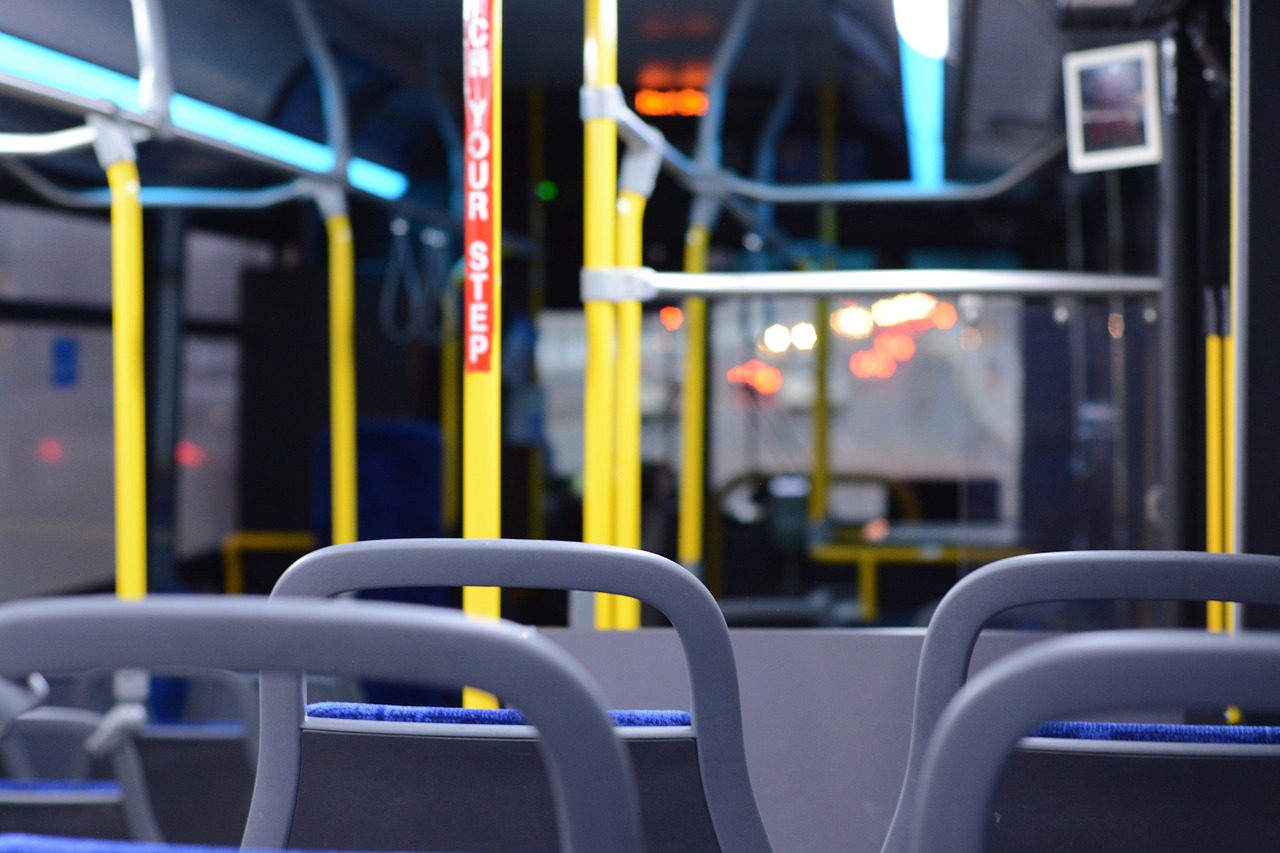 Image - bus inside empty city