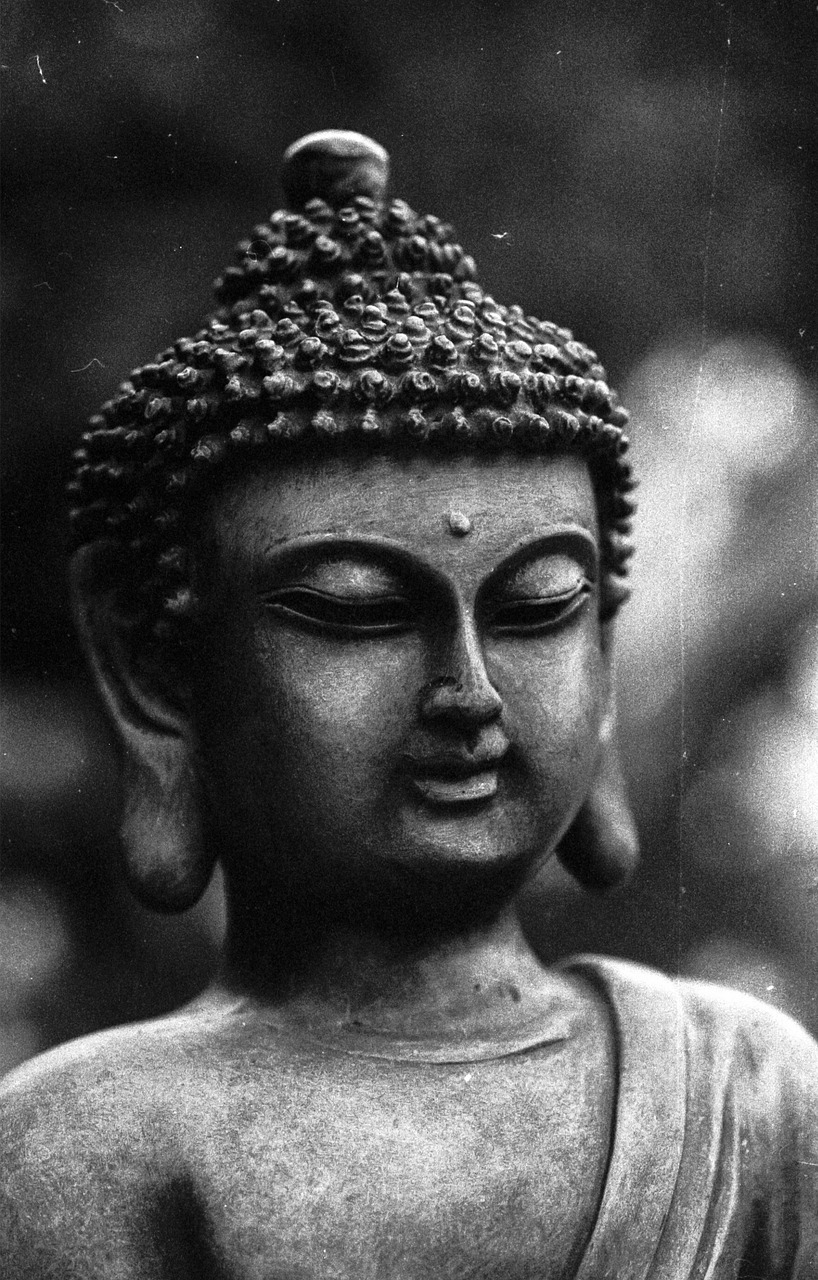 Image - buddha black and white monochrome