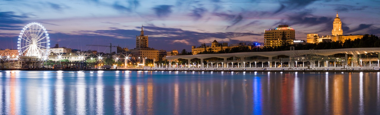 Image - city lights night skyline river