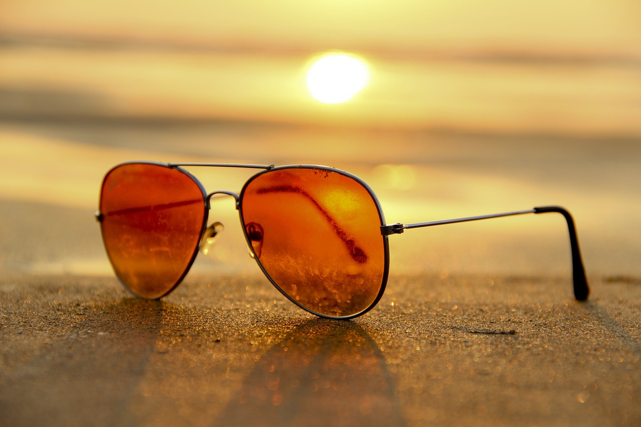 Image - sunset beach sunglasses sand