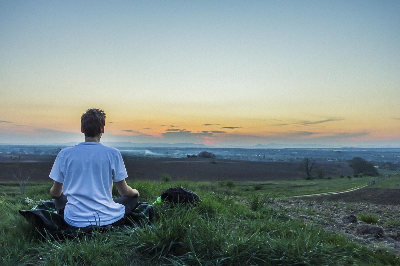 Image - meditation calm above the city