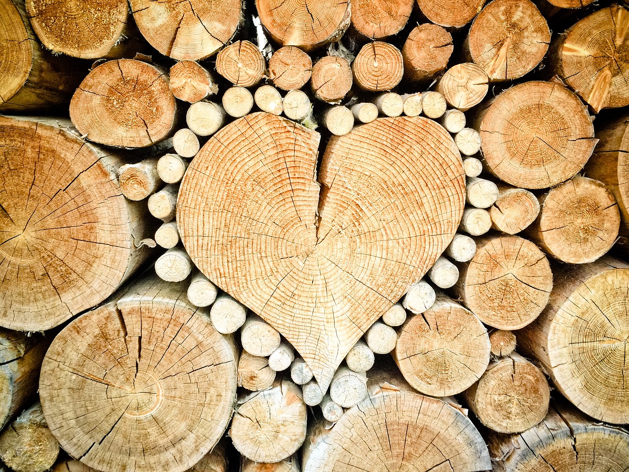 Image - heart wood logs