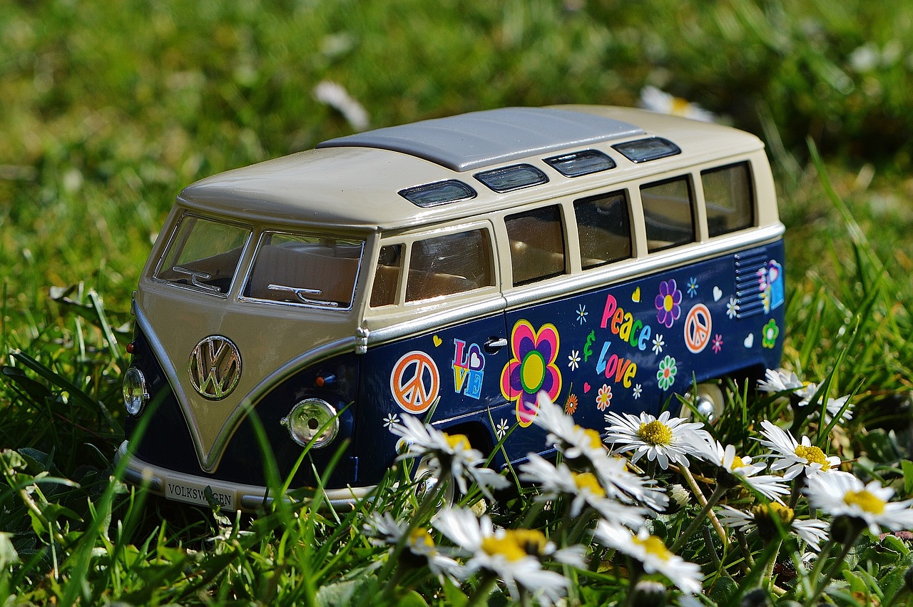 Image - vw bulli meadow peace vw bus