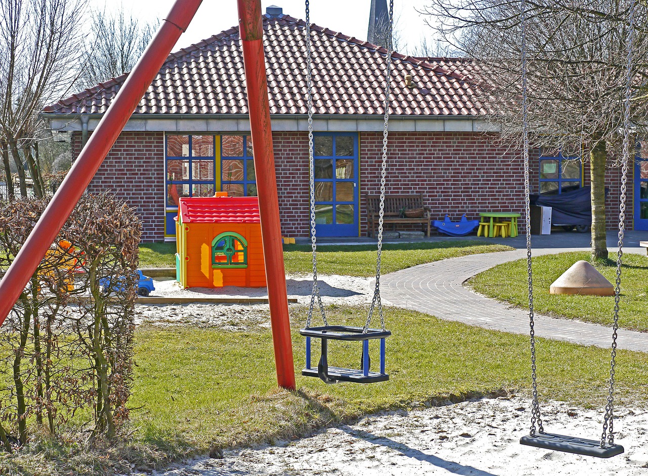 Image - kindergarten playground swing