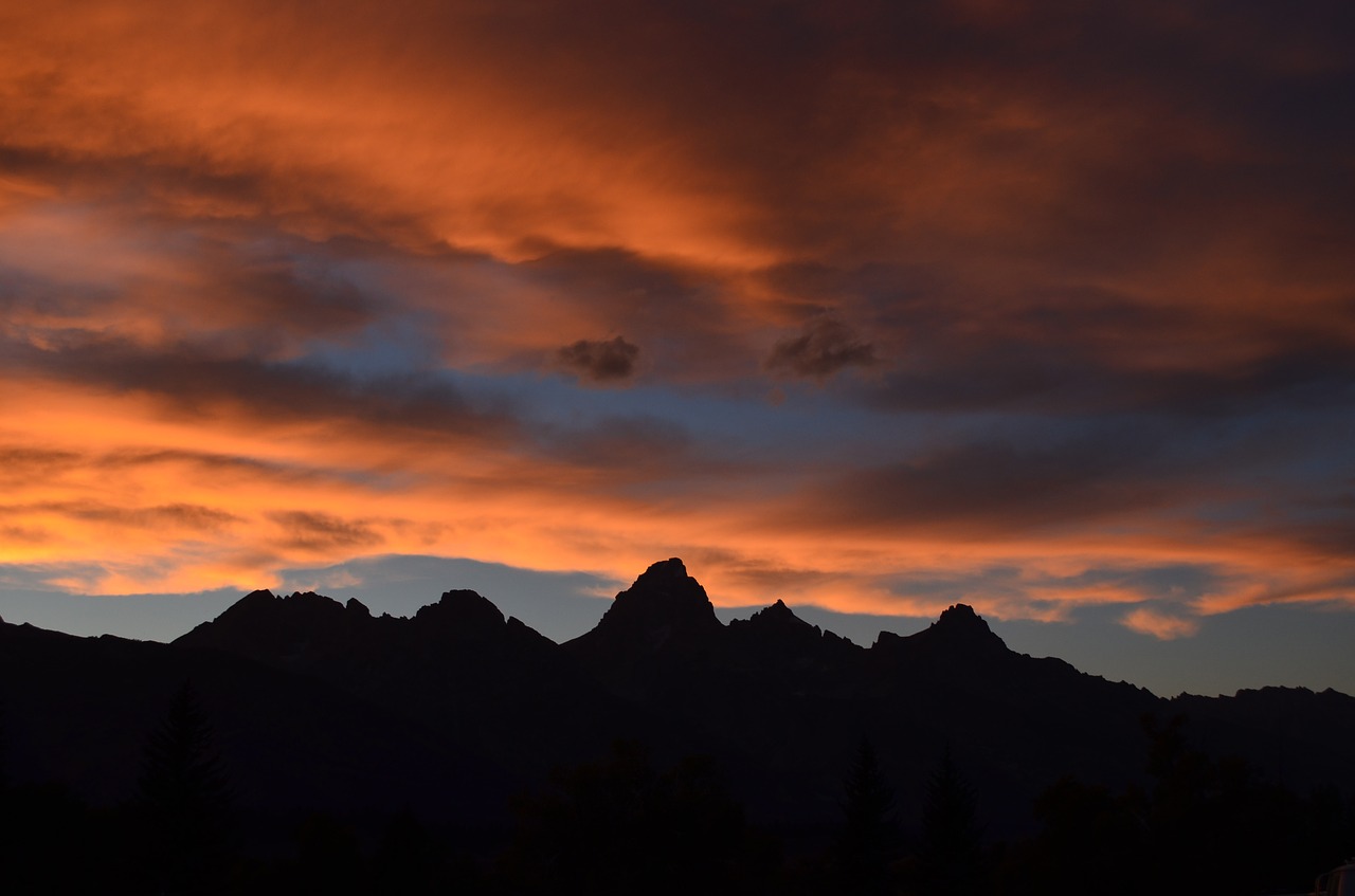 Image - sunset landscape mountain orange