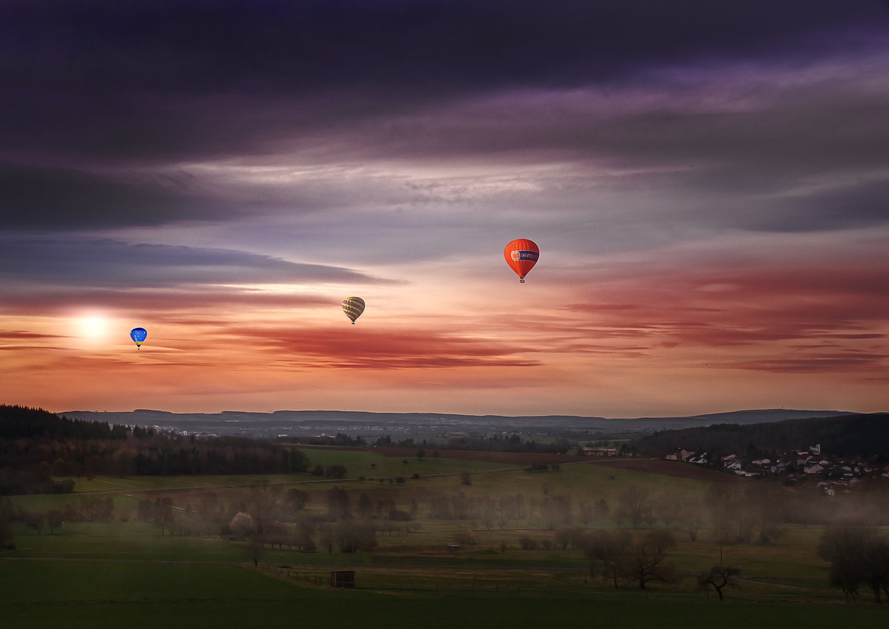 Image - sky hot air balloon float colorful