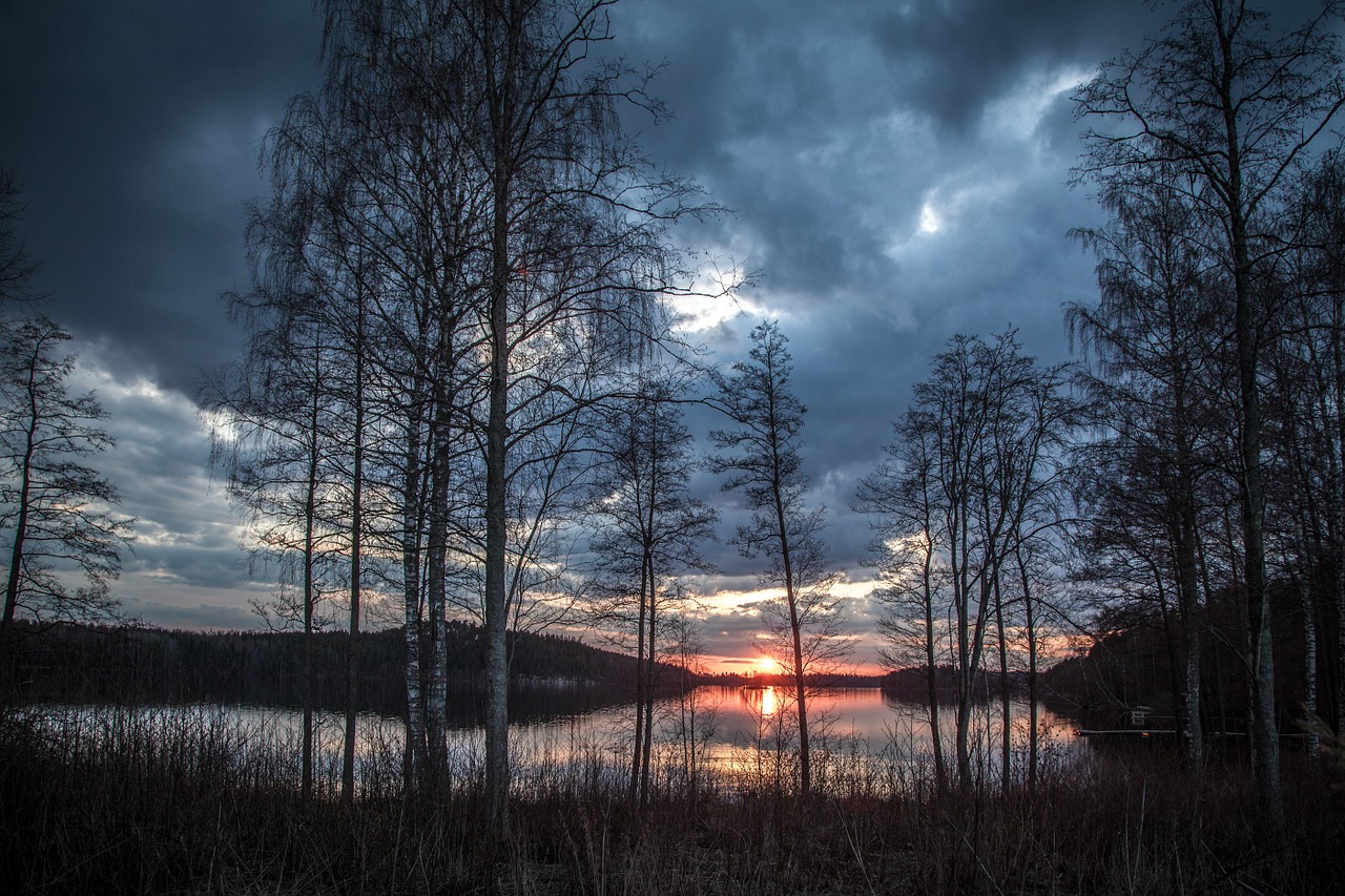 Image - lake scenery finland spring evening