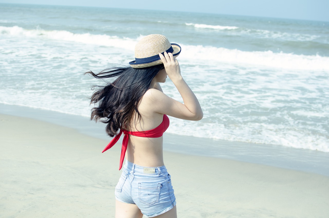 Image - beach young girl woman woman beach