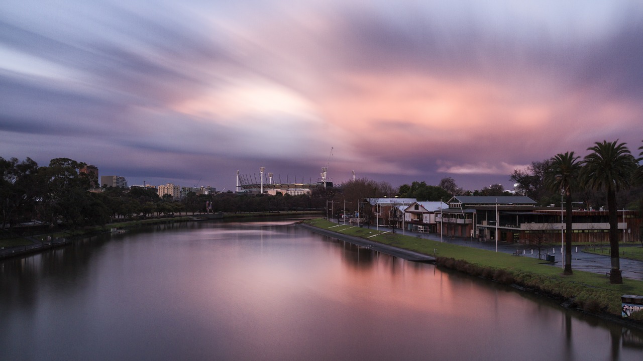 Image - sunset melbourne yarra river