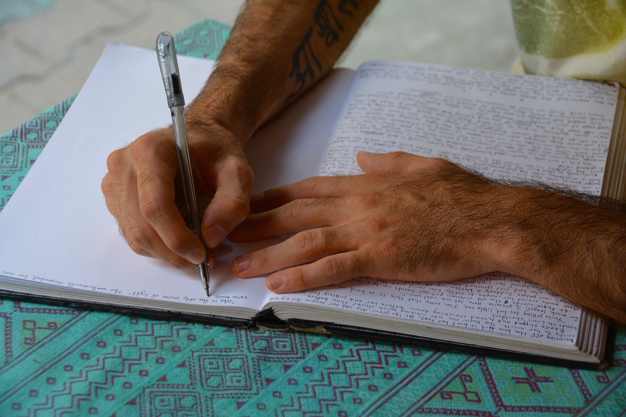 Image - hands writing words letter working
