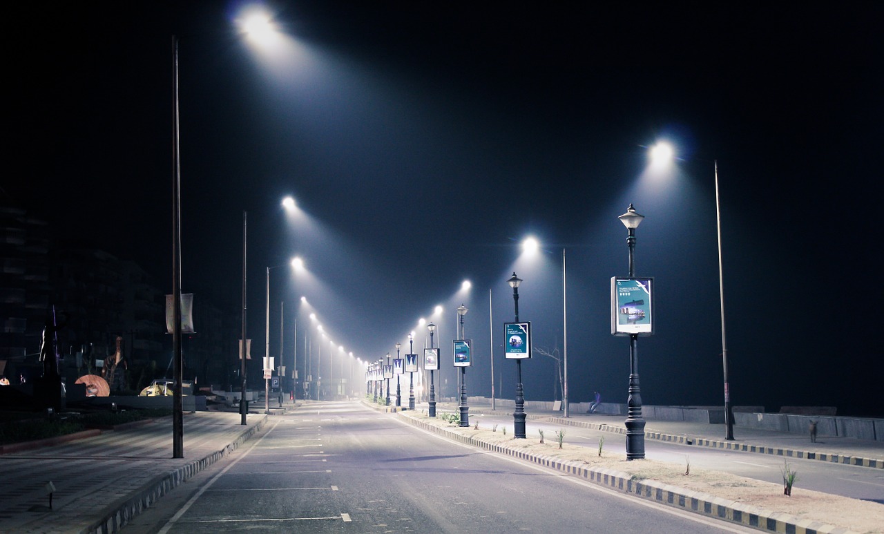 Image - streetlight night city street