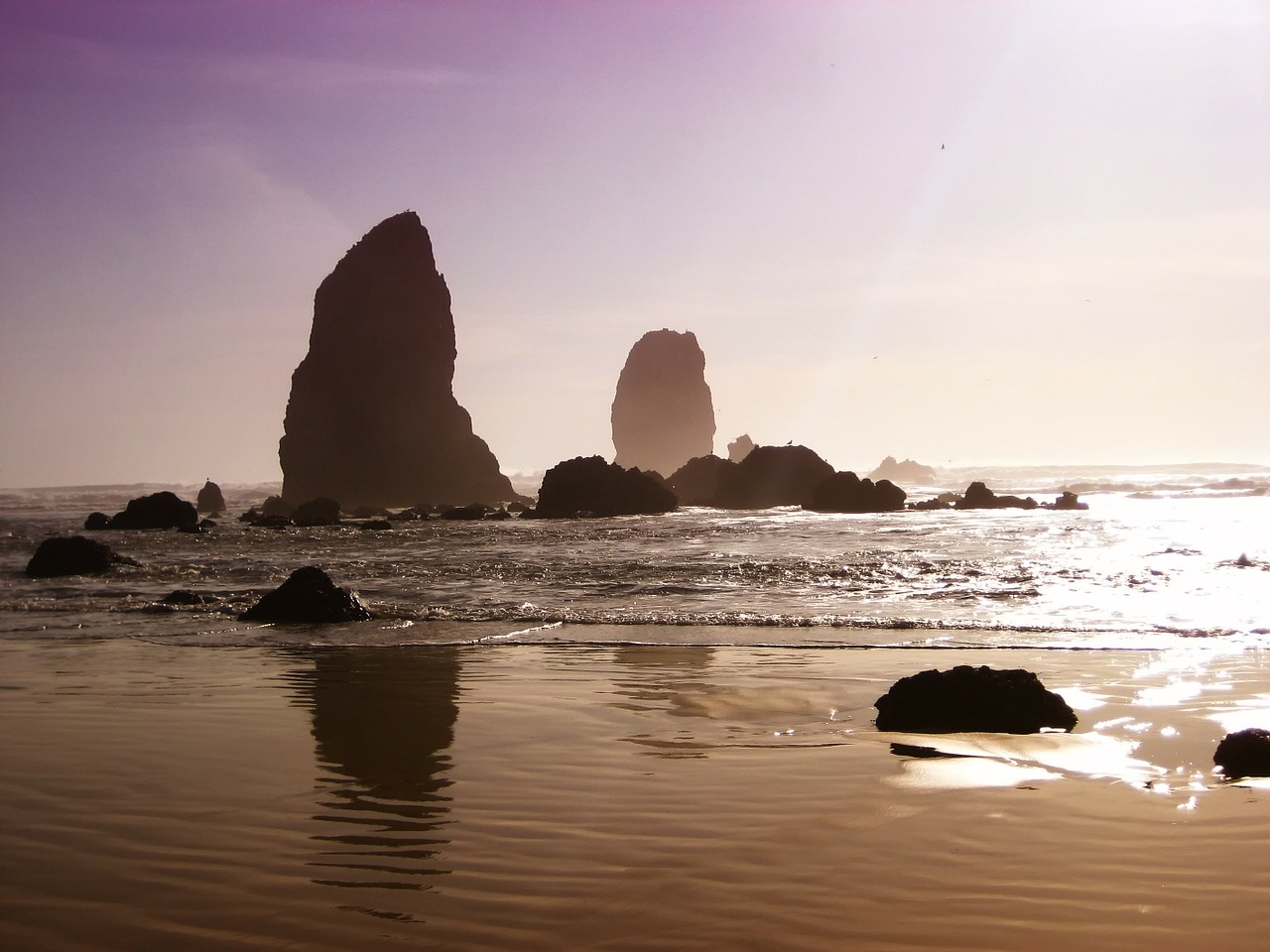 Image - oregon beach sand rocks formations