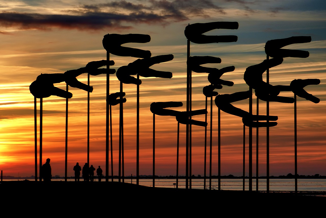 Image - sunset wadden sea art north sea