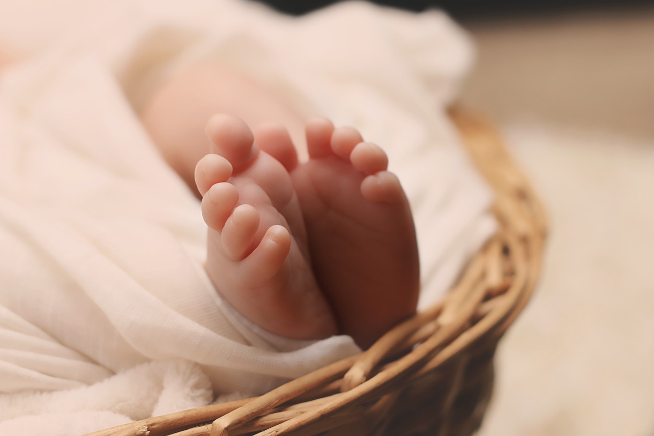 Image - newborn baby feet basket young