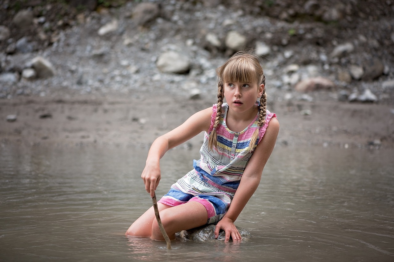 Image - water child girl splashing bach