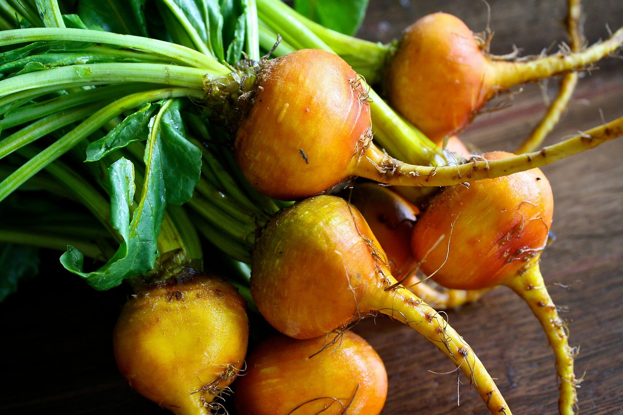 Image - beets yellow green leaves organic