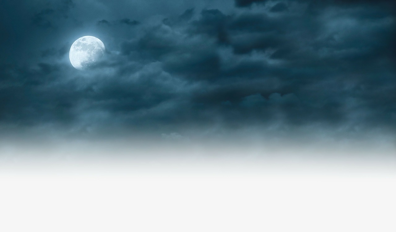 Image - moon sky night cloudy moonlight