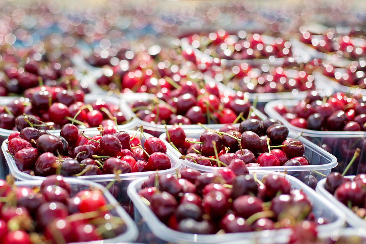 Image - cherries tubs of cherries