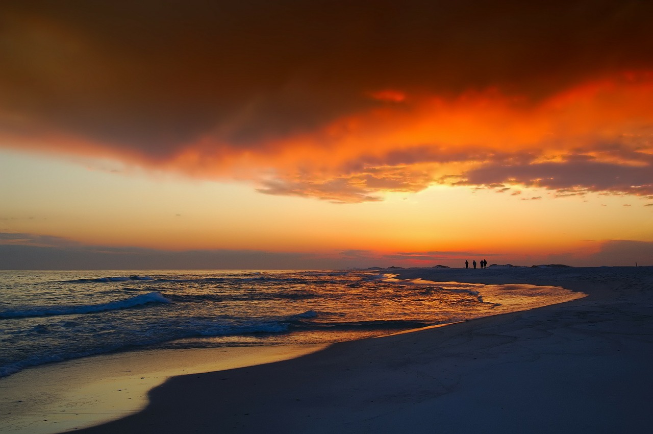 Image - florida sunset sky clouds sea