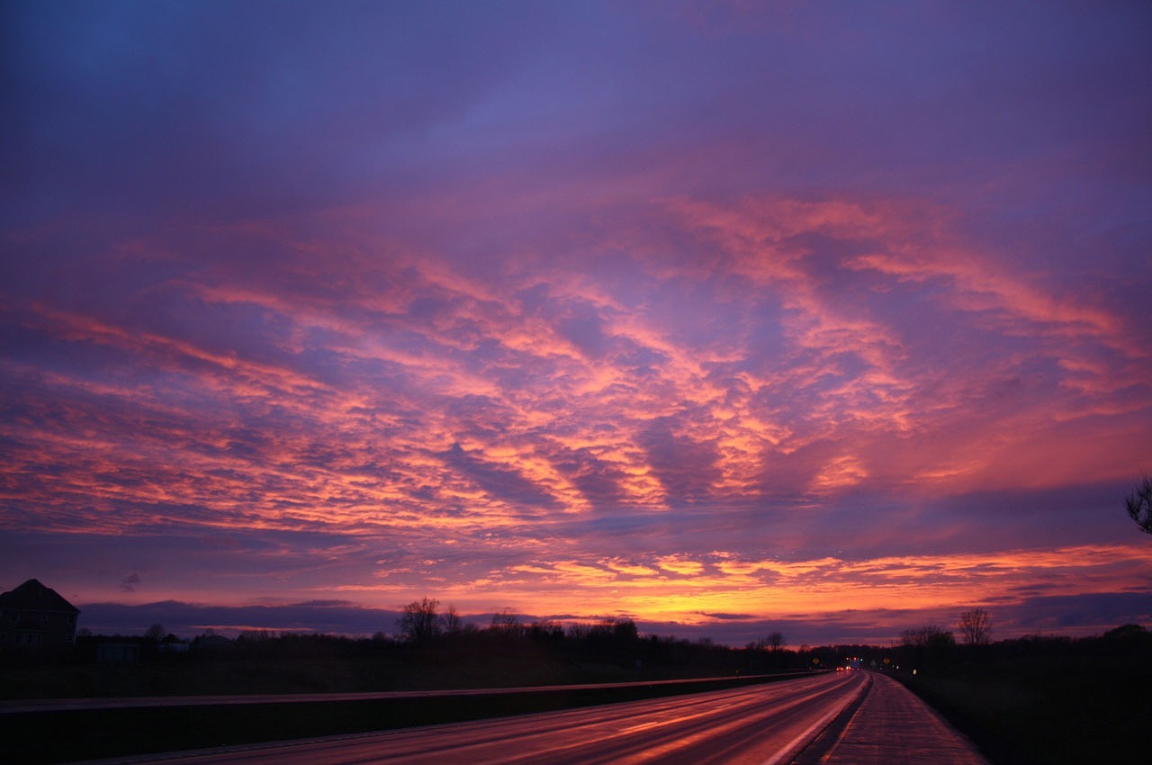 Image - sunset sky purple pink clouds