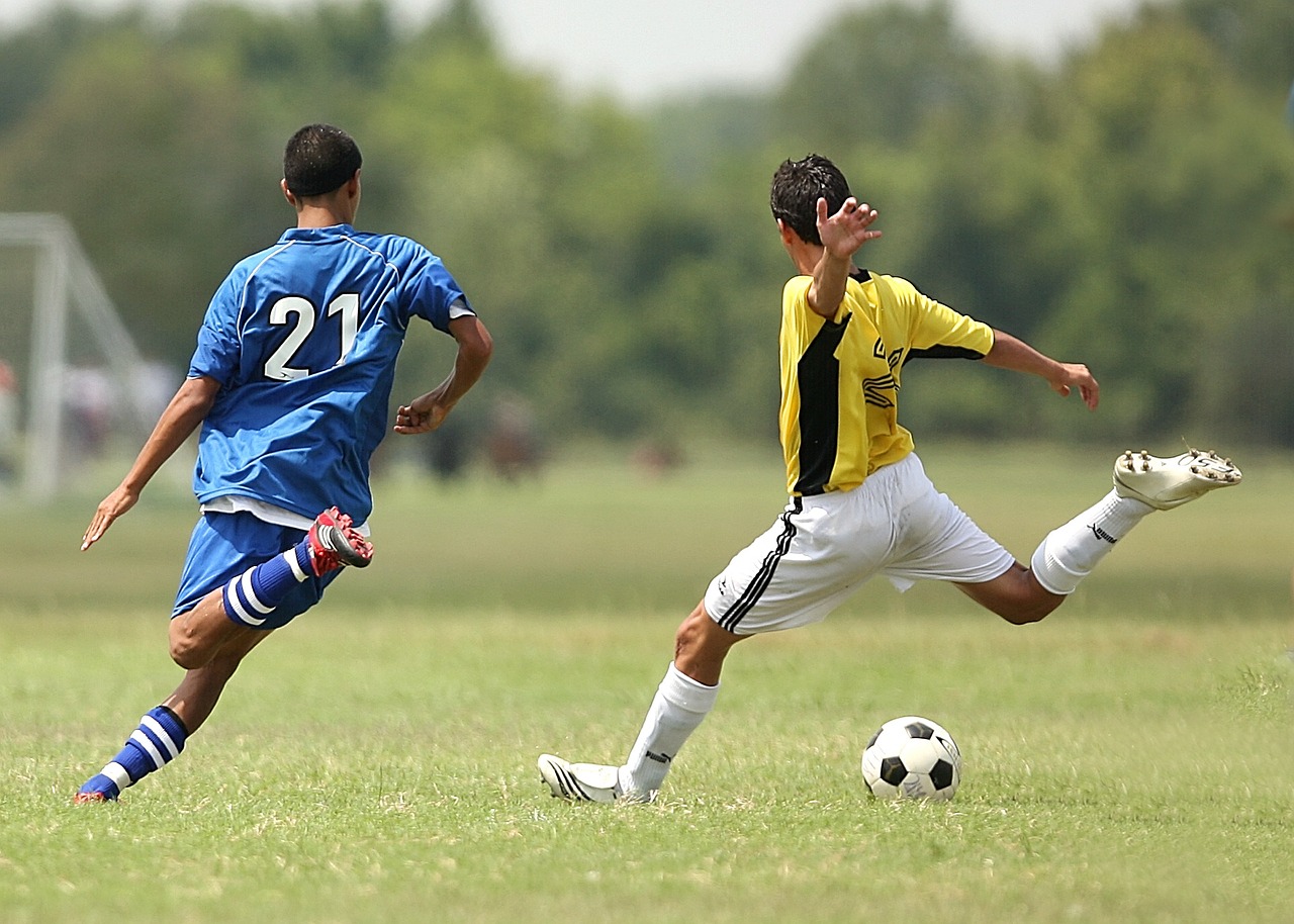 Image - soccer football soccer players kick