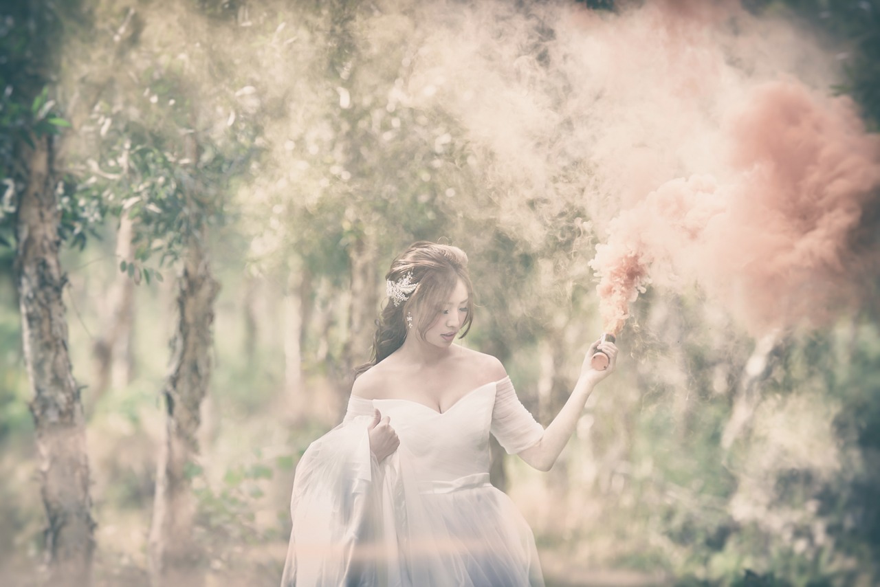 Image - character forest woman white dress