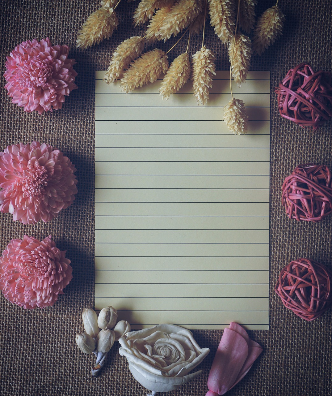 Image - mock up linen paper flower