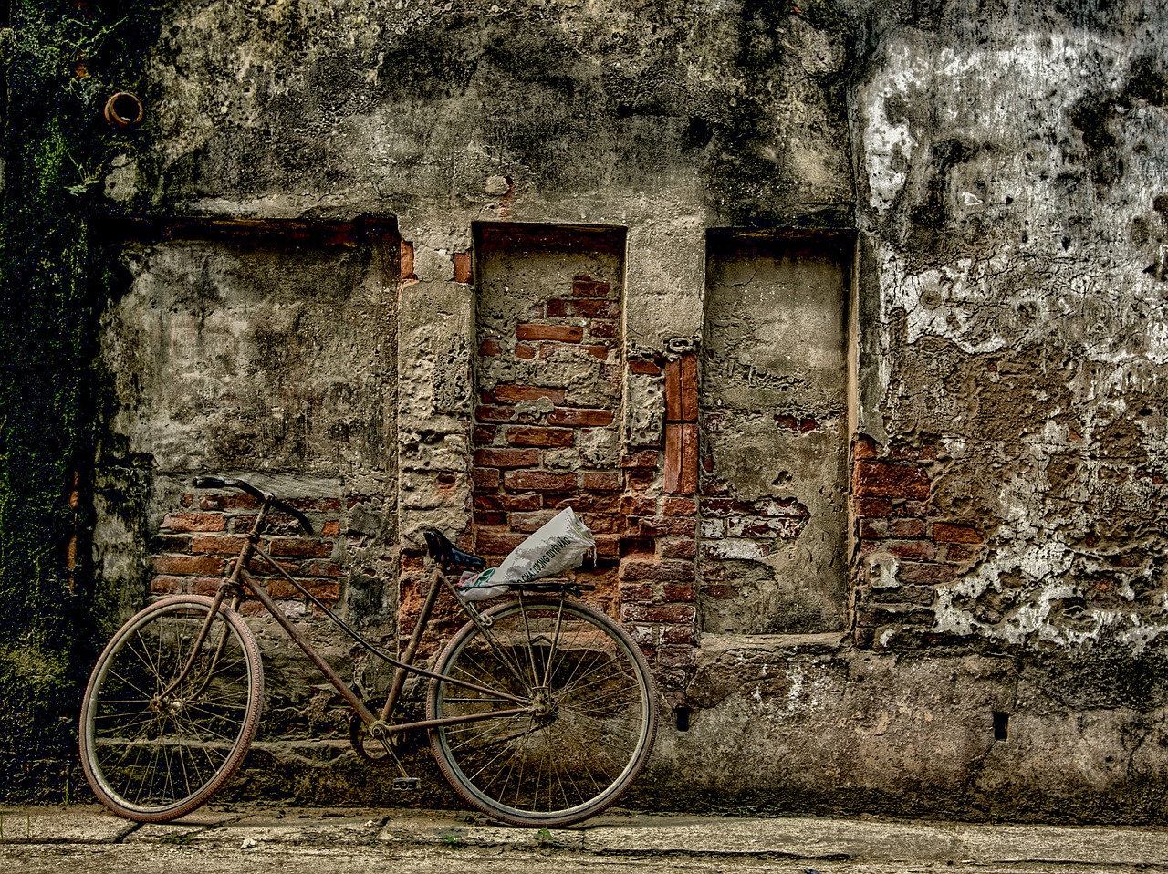 Image - bike wall airport country scene