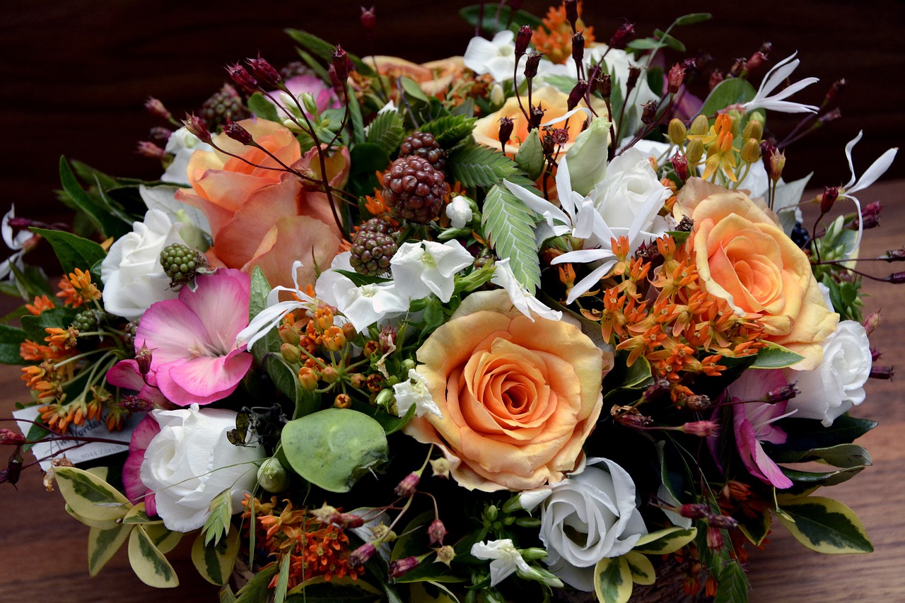 Image - floral arrangement flowers roses