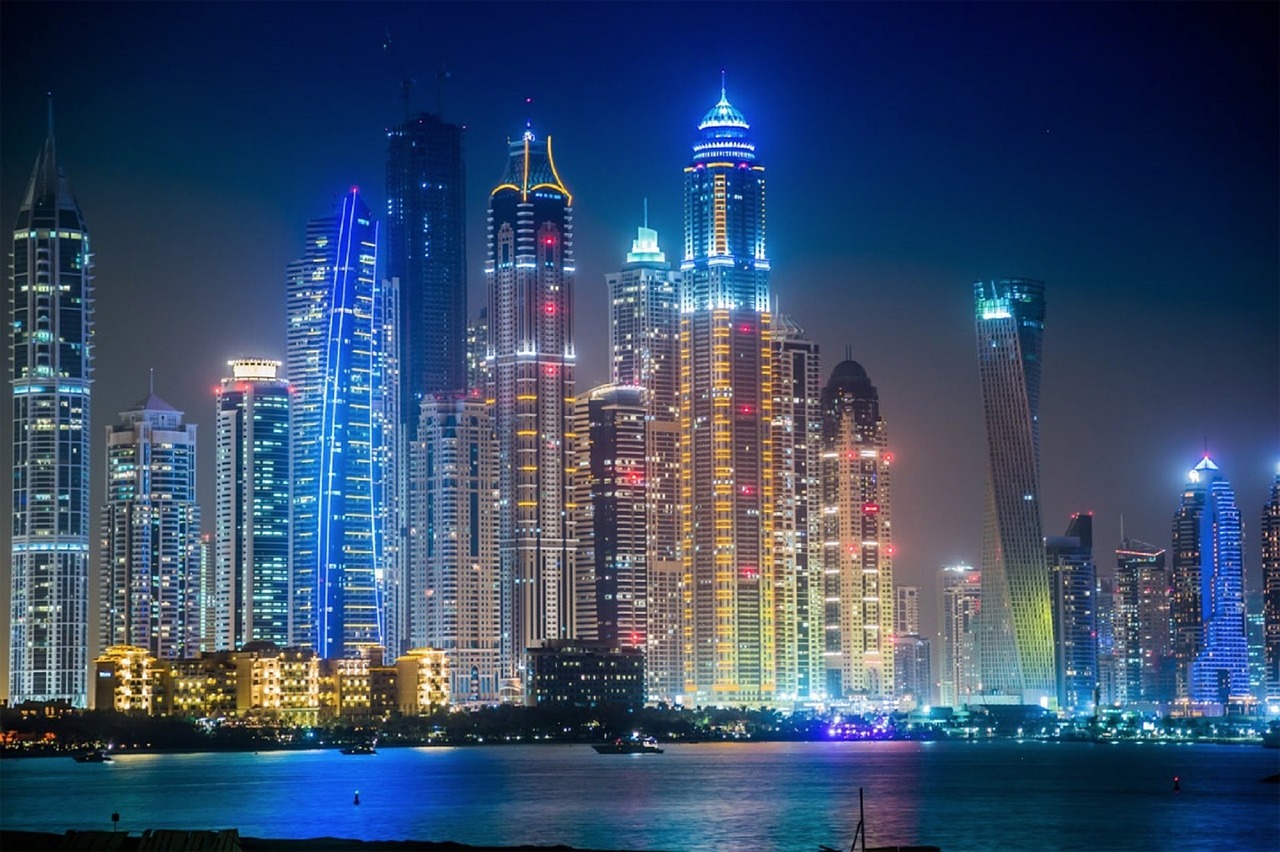 Image - dubai night lights illuminated