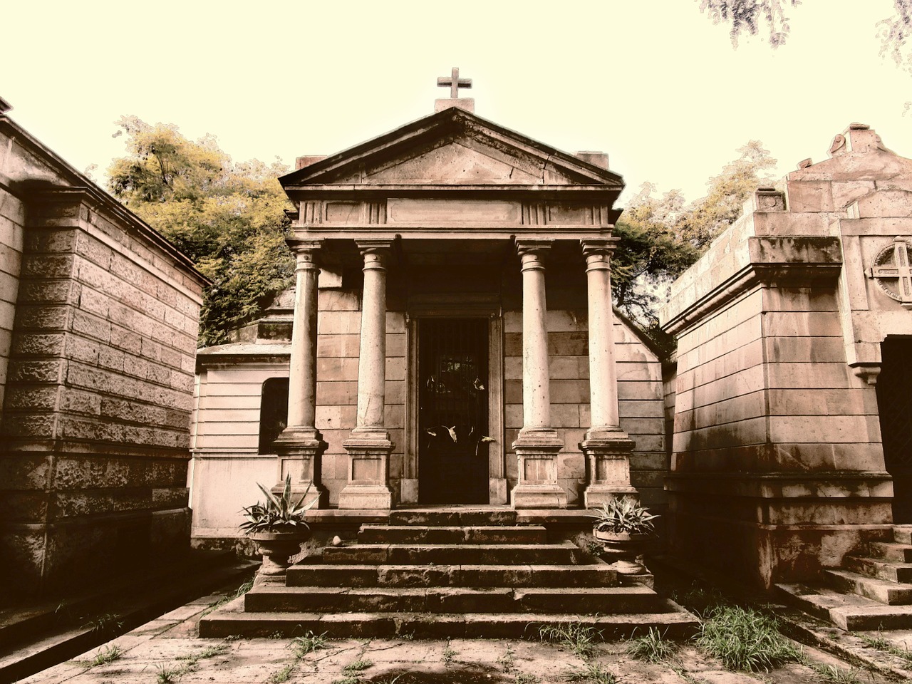 Image - tomb tombstone cemetery sepia old