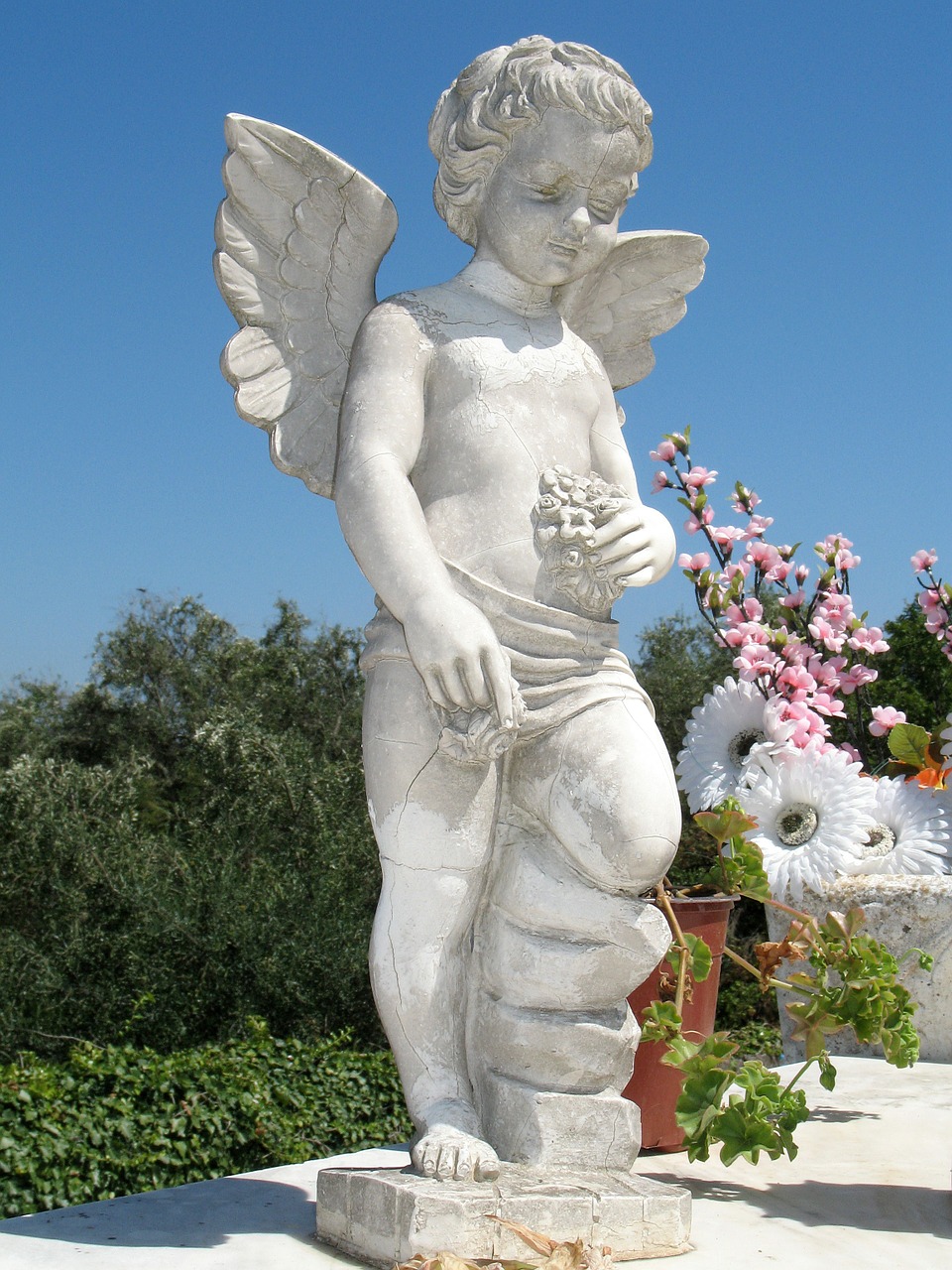 Image - baby angel statue stone white