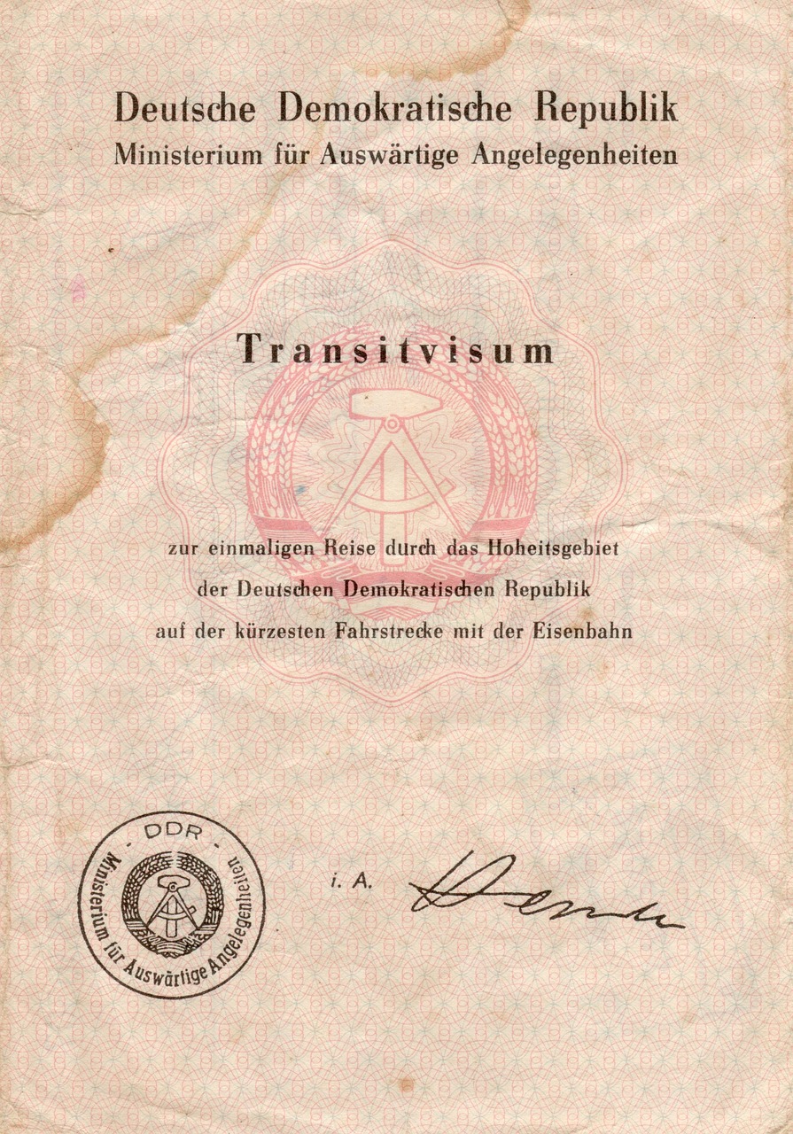 Image - transit visa ddr old paper dirty