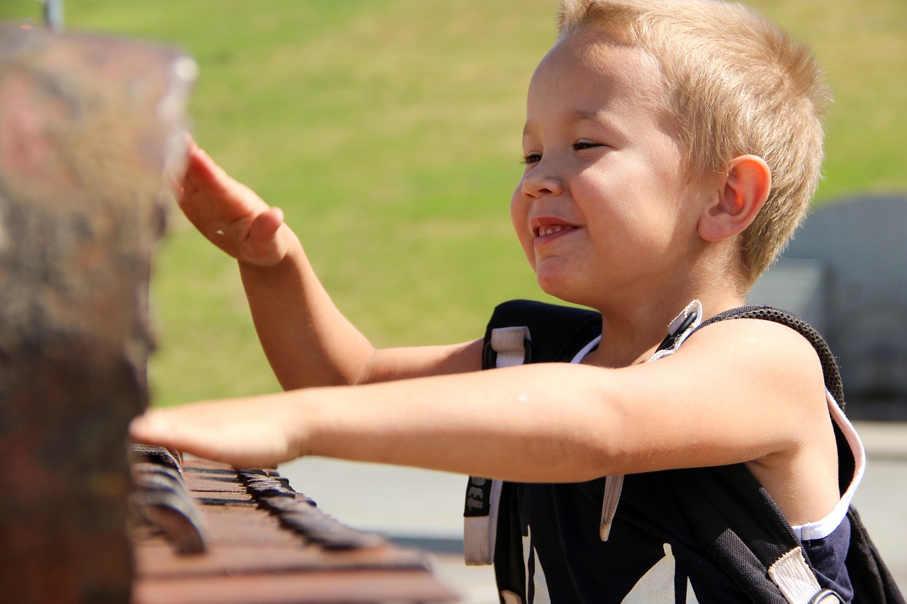 Image - happy boy game piano nature hands