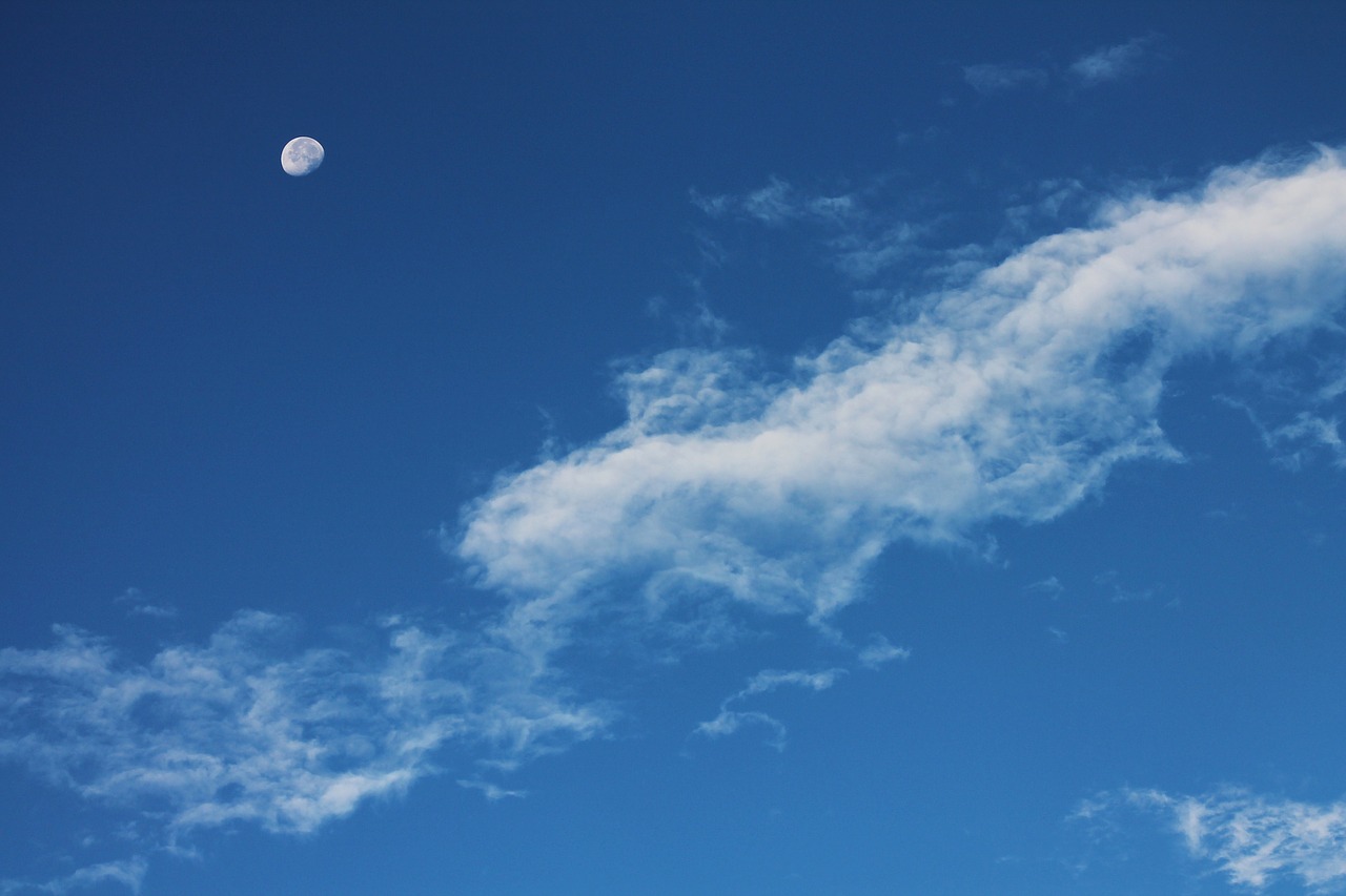 Image - moon clouds sky sky clouds blue