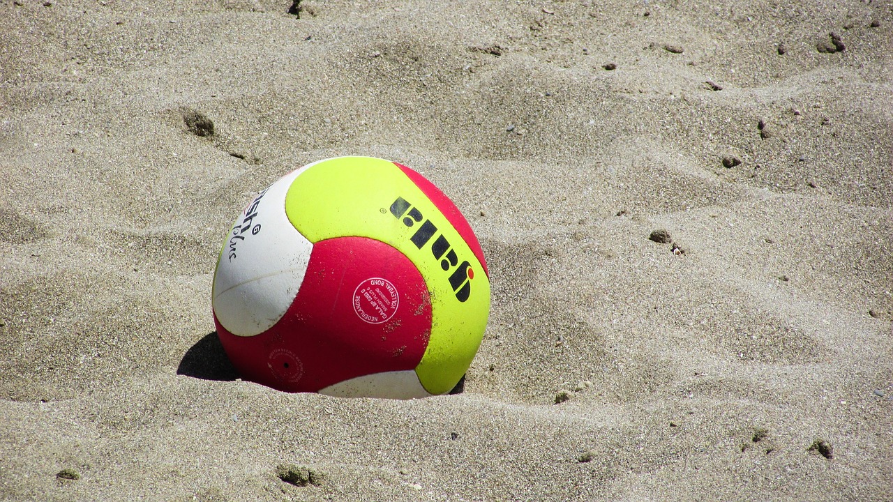 Image - beach volley volleyball ball sand