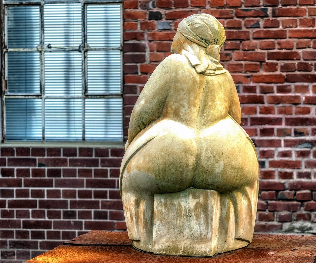 Image - woman sculpture sit po butt ass