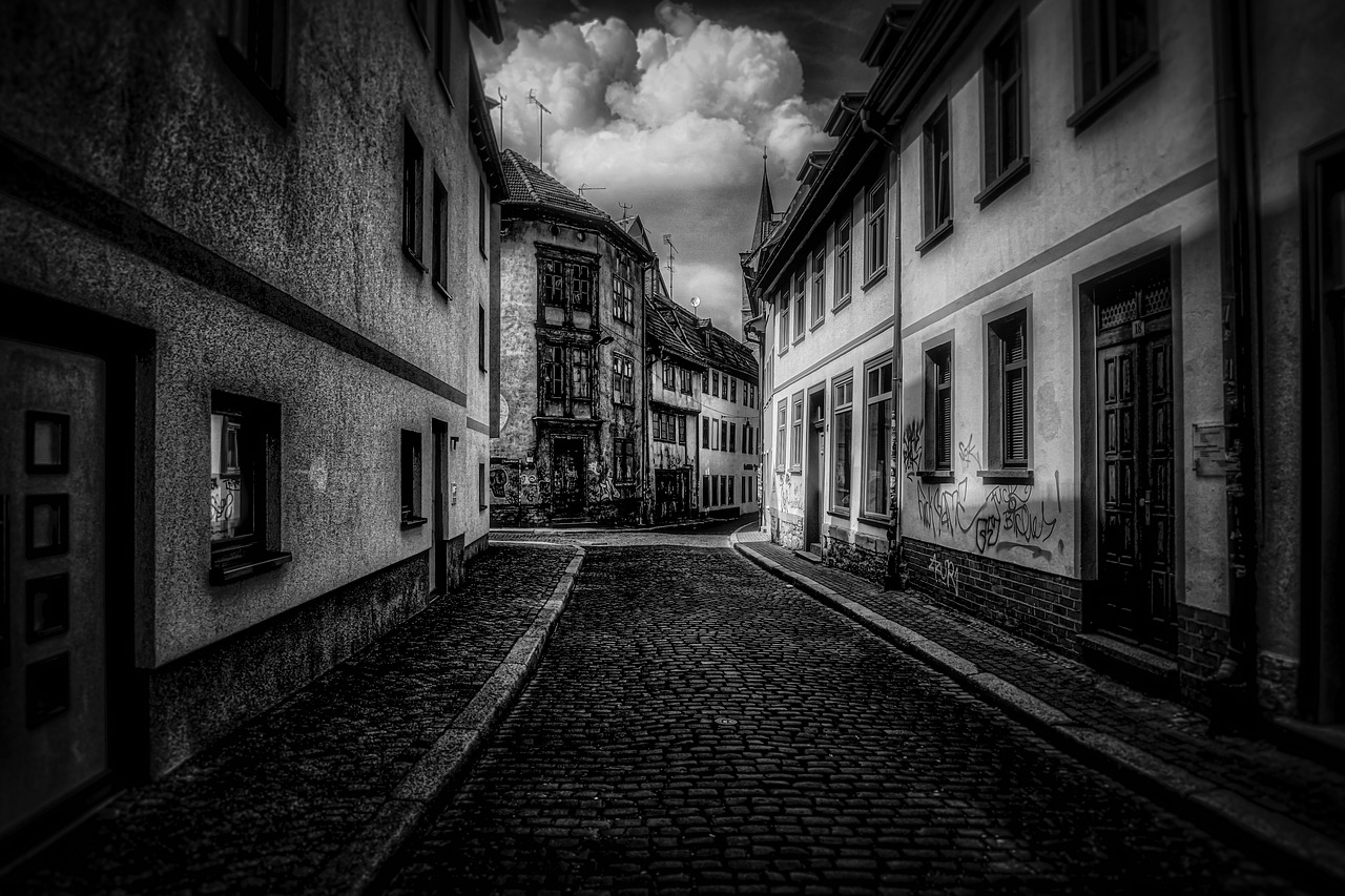 Image - erfurt black and white hdr road